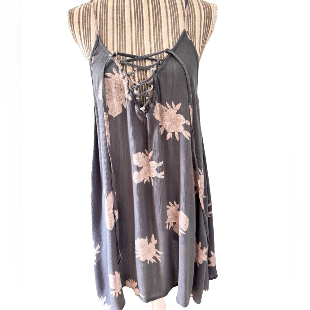 Roxy Charcoal and Blush Floral Camisole